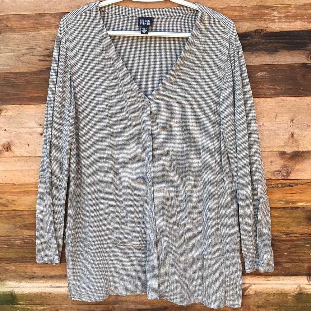 Eileen Fisher | Tunic Button Down Blouse Medium